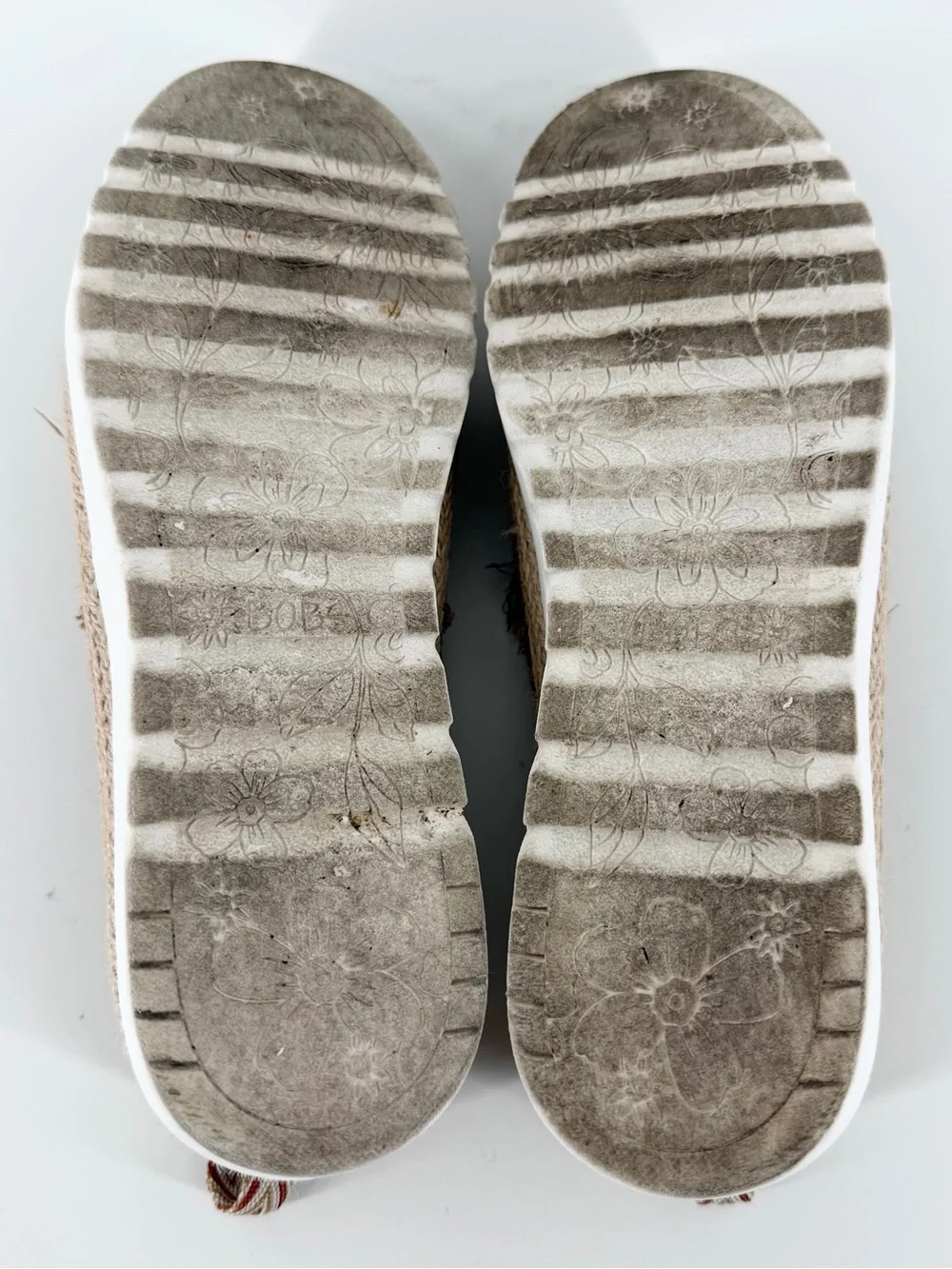 Skechers BOBS Sz 10 Flexpadrille Hi Be Rosey Tan Canvas Espadrille Slip On Shoes